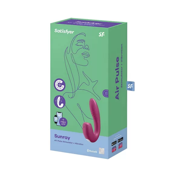 Satisfyer Sunray - vibrator 2u1 s pulsirajućim zrakom - akumulatorski - crveni
