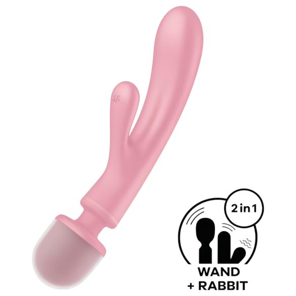 Satisfyer Triple Lover - vibrator za G točku i masažu - roza