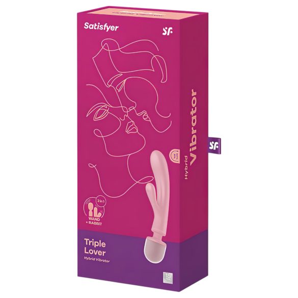 Satisfyer Triple Lover - vibrator za G točku i masažu - roza