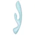Satisfyer Triple Oh - vibrator s klitoralnim nastavkom - punjivi - plavi