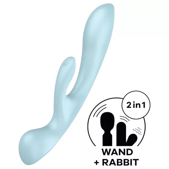 Satisfyer Triple Oh - vibrator s klitoralnim nastavkom - punjivi - plavi