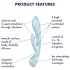 Satisfyer Triple Oh - vibrator s klitoralnim nastavkom - punjivi - plavi