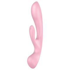   Satisfyer Triple Oh - vibrator s klitoralnim nastavkom - punjivi - rozi