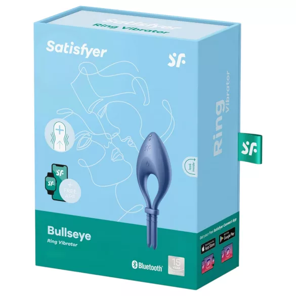 Satisfyer Bullseye - vibracijski prsten za penis s upravljanjem putem aplikacije, za muškarce (plavi)