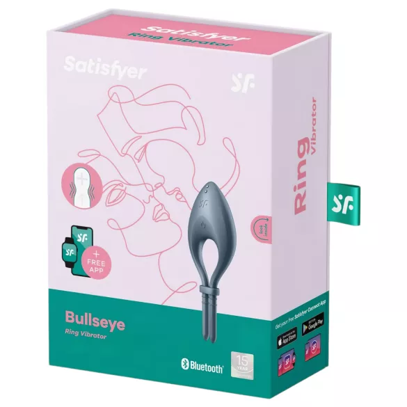 Satisfyer Bullseye - vibracijski prsten za penis - pametna kontrola - siva