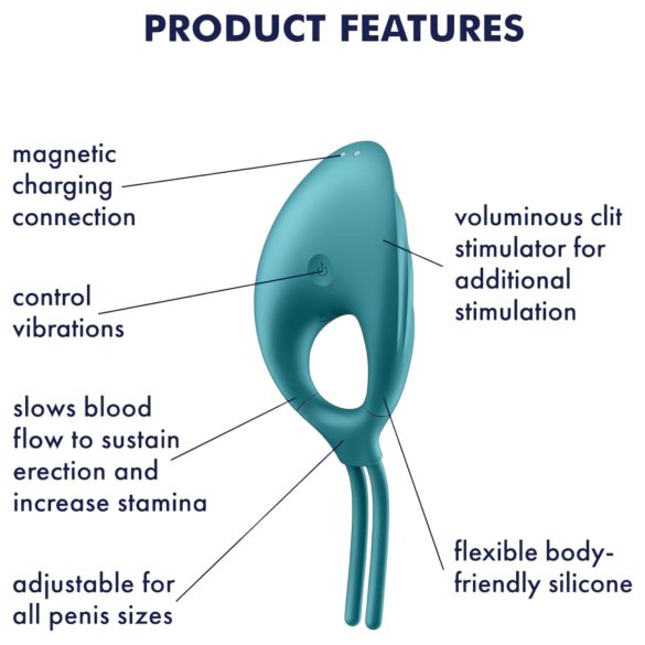 Satisfyer Swordsman - vibrirajući prsten za penis - punjivi - zeleni