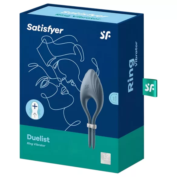 Satisfyer Duelist - vibrirajući prsten za penis na punjenje - sivi