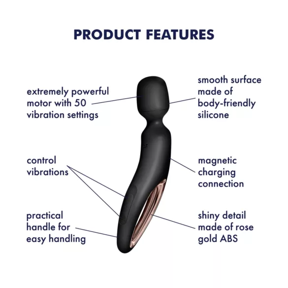 Satisfyer Wand-erland - masažni vibrator - crna