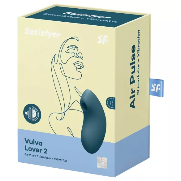 Satisfyer Vulva Lover 2 - zračni vibrator za klitoris na punjenje - plavi