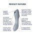 Satisfyer Curvy Trinity 3 - Zračni 2u1 vibrator (sivi)