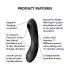 Satisfyer Curvy Trinity 4 - vibrator sa zračnim valovima i vibracijom 2u1 - crni