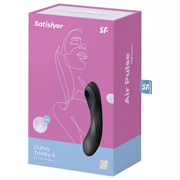 Satisfyer Curvy Trinity 4 - vibrator sa zračnim valovima i vibracijom 2u1 - crni