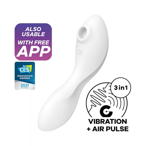 Satisfyer Curvy Trinity 5+ - vibrator 2-u-1 s upravljanjem putem aplikacije (bijeli)