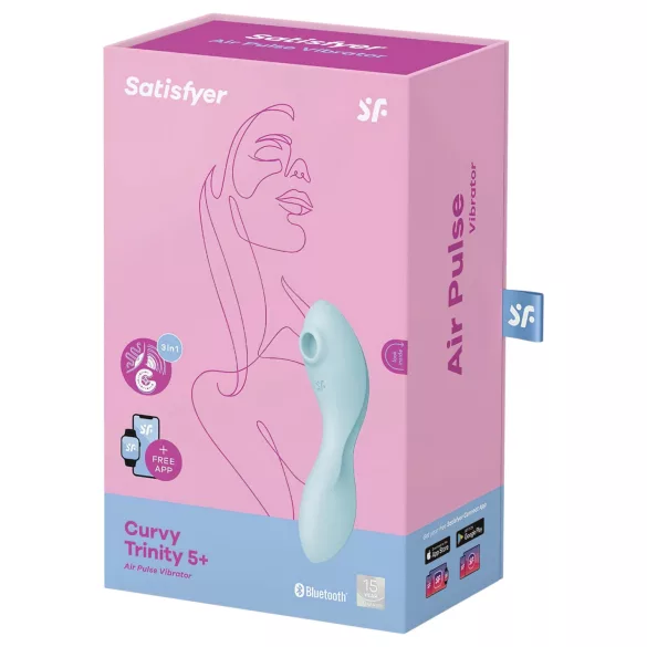 Satisfyer Curvy Trinity 5+ - Aplikacijom upravljani 2u1 vibrator (plavi)