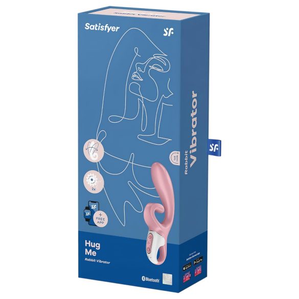 Satisfyer Hug Me - vibrator s drškom za klitoris - pametan - silikon - rozi