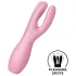 Satisfyer Threesome 3 - vibrátor za klitoris na baterije - silikon - roza