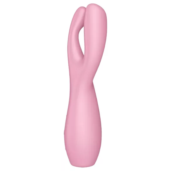Satisfyer Threesome 3 - vibrátor za klitoris na baterije - silikon - roza