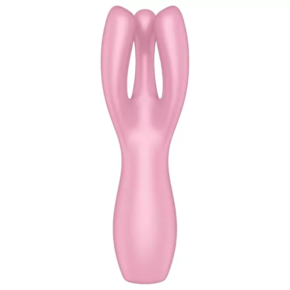 Satisfyer Threesome 3 - vibrátor za klitoris na baterije - silikon - roza