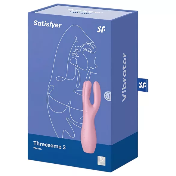 Satisfyer Threesome 3 - vibrátor za klitoris na baterije - silikon - roza