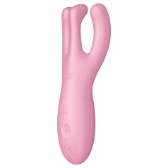   Satisfyer Threesome 4 - klitoralni vibrator - pametni - silikon - rozi