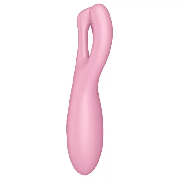 Satisfyer Threesome 4 - vibrator za klitoris s upravljanjem putem aplikacije (rozi)