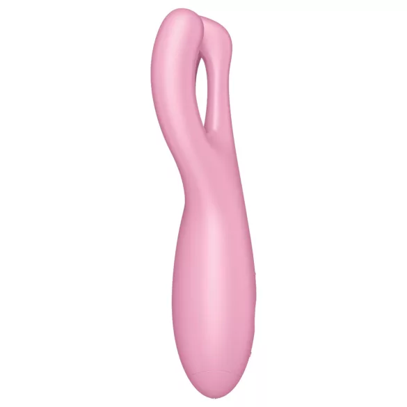 Satisfyer Threesome 4 - vibrator za klitoris s upravljanjem putem aplikacije (rozi)