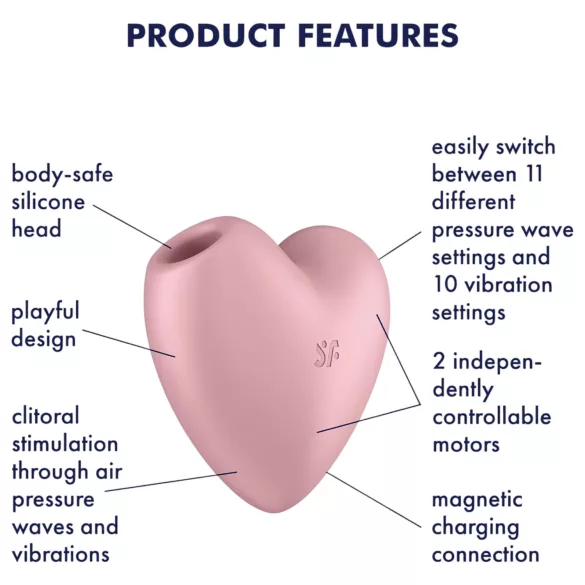 Satisfyer Cutie Heart - klitoralni vibrator s zračnim valovima - punjivi - rozi