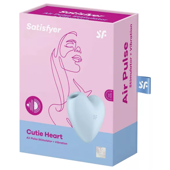 Satisfyer Cutie Heart - stimulator klitorisa zračnim valovima - plavi - punjivi
