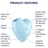 Satisfyer Cutie Heart - stimulator klitorisa zračnim valovima - plavi - punjivi