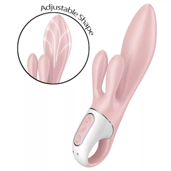 Satisfyer - vibrator s pumpom za zrak i zečjim ušima - silikon ružičasti