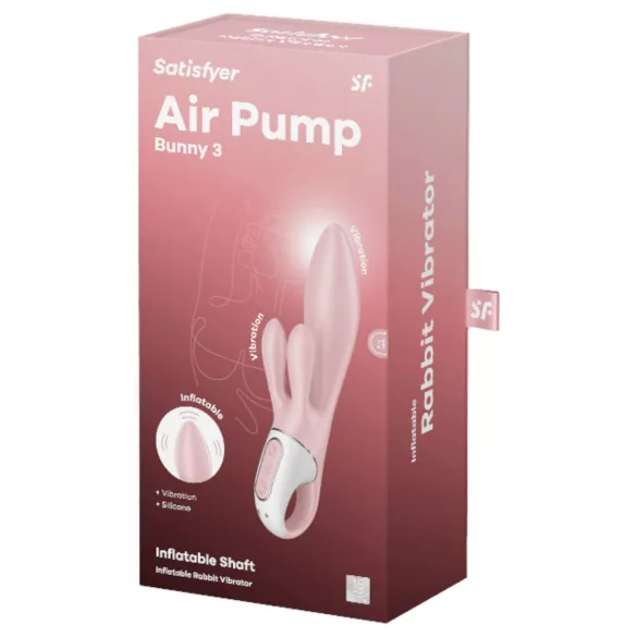 Satisfyer - vibrator s pumpom za zrak i zečjim ušima - silikon ružičasti