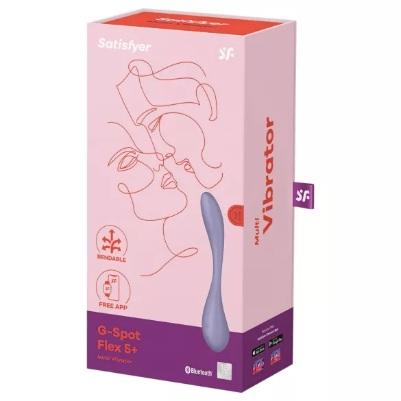 Satisfyer G-spot Flex 5 - vibrator za G-točku s upravljanjem putem aplikacije (ljubičasti)