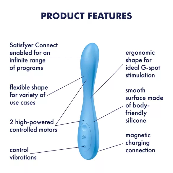 Satisfyer G-spot Flex 4 - vibrator za G-točku s upravljanjem putem aplikacije (tirkizni)