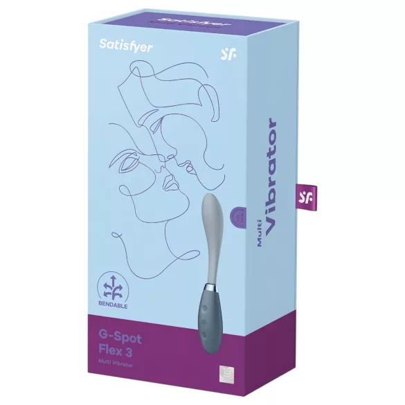 Satisfyer - Vibrator za G-točku s baterijom - G-Spot Flex 3 - siva