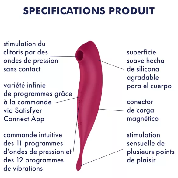 Satisfyer Twirling Pro - vibrator za klitoris s upravljanjem putem aplikacije (crveni)