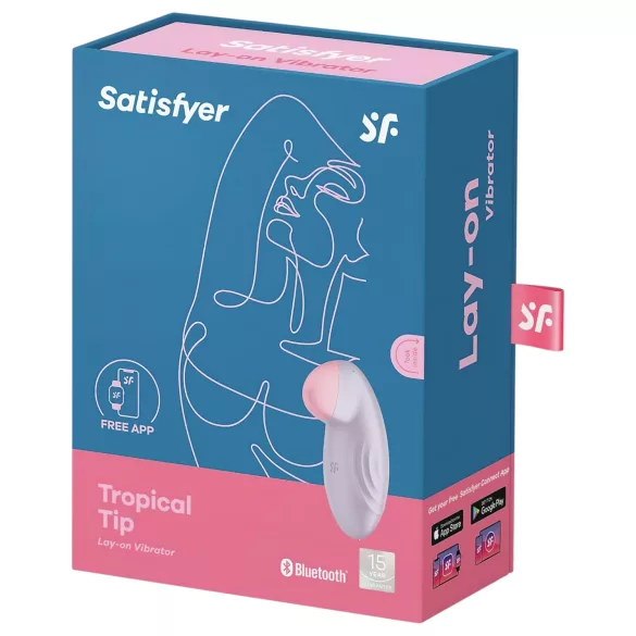 Satisfyer Tropical Tip - vibrator za klitoris s upravljanjem putem aplikacije (ljubičasti)