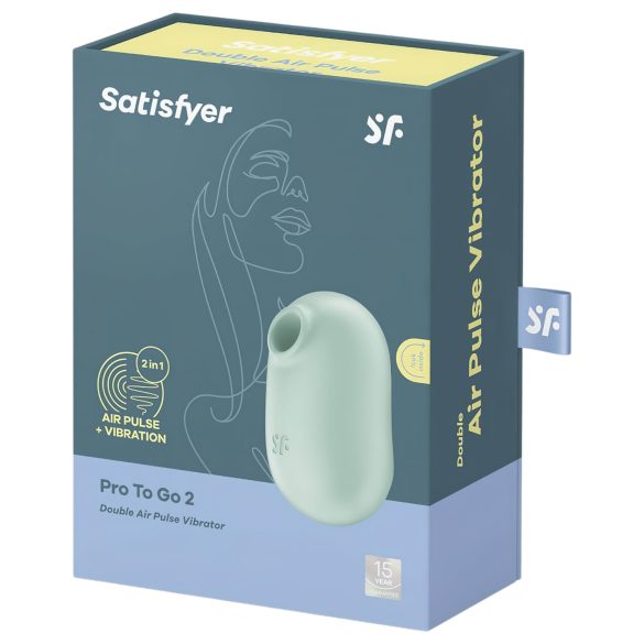 Satisfyer Pro To Go 2 - stimulator klitorisa na zračne valove - punjiv - menta