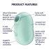 Satisfyer Pro To Go 2 - akumulatorski stimulator klitorisa, zračna tehnologija (menta)