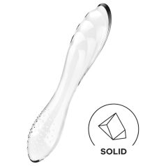   Satisfyer Dazzling Crystal 1 - dvostrani stakleni dildo - prozirno