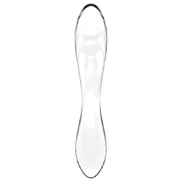 Satisfyer Dazzling Crystal 1 - dvostrani stakleni dildo - prozirno