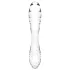 Satisfyer Dazzling Crystal 1 - dvostrani stakleni dildo - prozirno