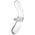 Satisfyer Double Crystal - obostrani stakleni dildo - prozirno