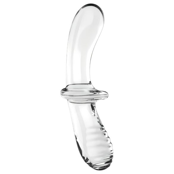Satisfyer Double Crystal - obostrani stakleni dildo - prozirno