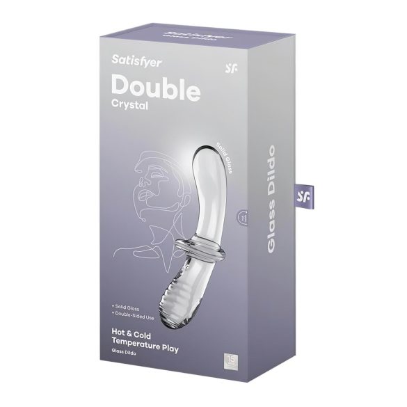 Satisfyer Double Crystal - obostrani stakleni dildo - prozirno