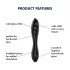 Satisfyer Dazzling Crystal 1 - dvostrani stakleni dildo - crna