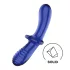Satisfyer Double Crystal - dvostrani stakleni dildo - plavi