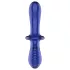 Satisfyer Double Crystal - dvostrani stakleni dildo - plavi