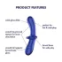 Satisfyer Double Crystal - dvostrani stakleni dildo - plavi