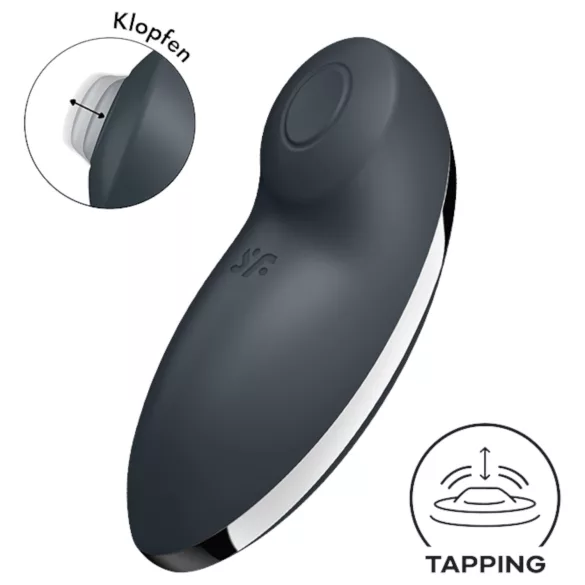 Satisfyer Tap & Climax 2 - vibrator za klitoris 2u1 - sivi