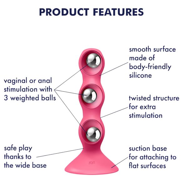 Satisfyer Triple Ball-R - kugličasti analni vibrator (crveni)
